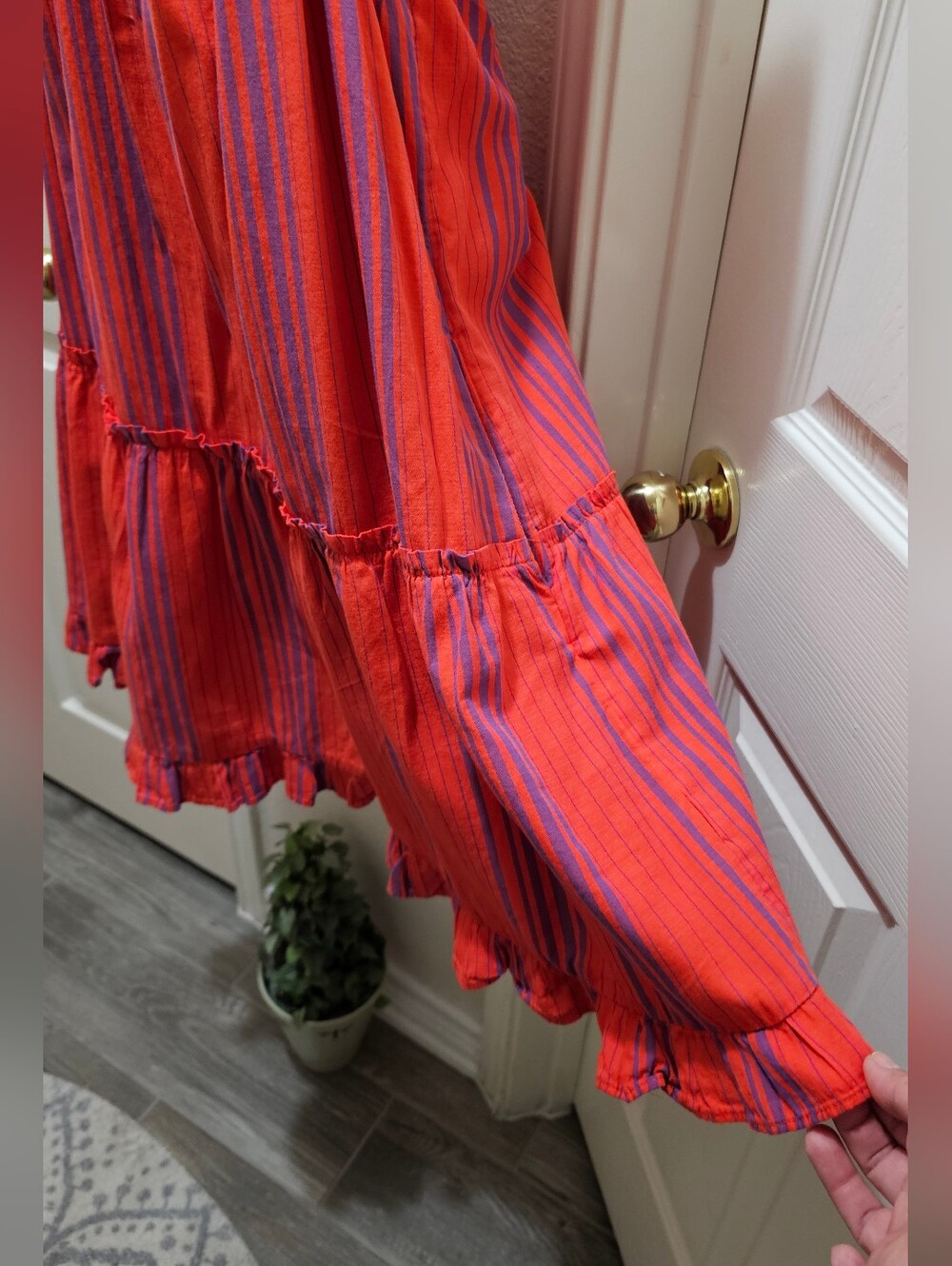 Universal Thread Bright Red-Orange and Purple Striped Summer Dress Size XL EUC - Picture 6 of 10